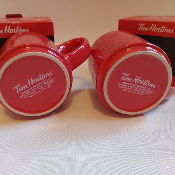 2021 Tim Hortons Stacking Mugs PAIR BNIB THE MOST WONDERFUL TIMS OF THE … - Picture 12 of 12